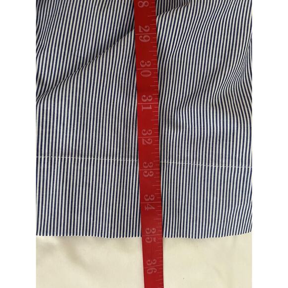 New English Factory 100% Cotton Long Sleeve Blue White Pinstripe Dress Girls 14 - Picture 10 of 10